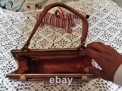 Vintage Genuine, cobra snake skin leather handbag Stylist Design 1930's RARE