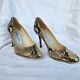 Vintage Jimmy Choo 100% Real Snakeskin Leather Pumps Designer Heels