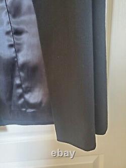 Vintage Lilli Ann Paris Black Wool Swing Coat with Real Fur Collar, Size Medium