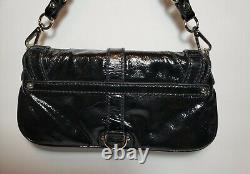 Vintage Lockheart Blk Patent Cell Phone Shoulder Handbag Convertible Clutch $350