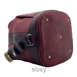 Vintage MARINO ORLANDI Leather Sling Bag Embossed Bucket Handbag ITALY RED EVC