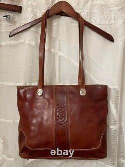 Vintage Marino Orlandi Genuine Leather Shoulder Bag Tote Purse Made in Italy