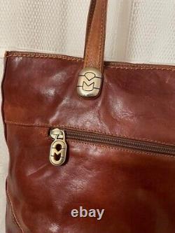 Vintage Marino Orlandi Genuine Leather Shoulder Bag Tote Purse Made in Italy