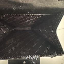 Vintage NWT Genuine Tiger Stingray Crossbody Folded Leather Bag Black and Cream