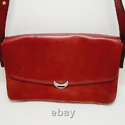 Vintage Red Real Quality Leather Shoulder Crossbody Purse Bag Adjustable Straps