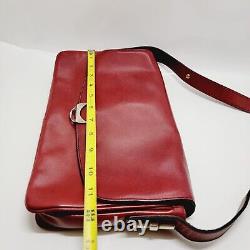 Vintage Red Real Quality Leather Shoulder Crossbody Purse Bag Adjustable Straps