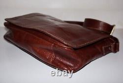 Vintage VERA PELLE Cinnamon Brown Leather Messenger Crossbody Shoulder Bag ITALY