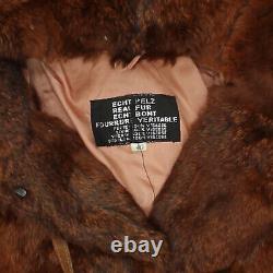 Vintage Womens Brown Real Fur Hooded Coat Vintage High End Designer Jacket VTG