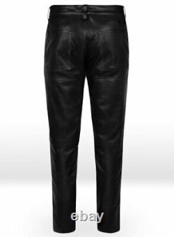 Vintage genuine cow leather JIM MORRISON style pant for men stylish design pant