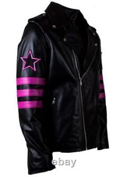 Wwe The Hitman Legend Bret Hart Wrestler Skull Design Black Leather Style Jacket