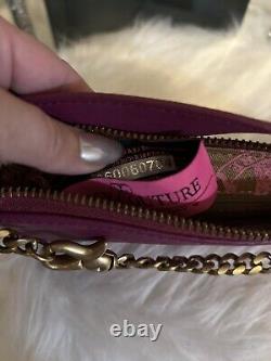 Y2K Vintage 2004 Berry Pink Juicy Couture Real Leather Baguette Shoulder Bag
